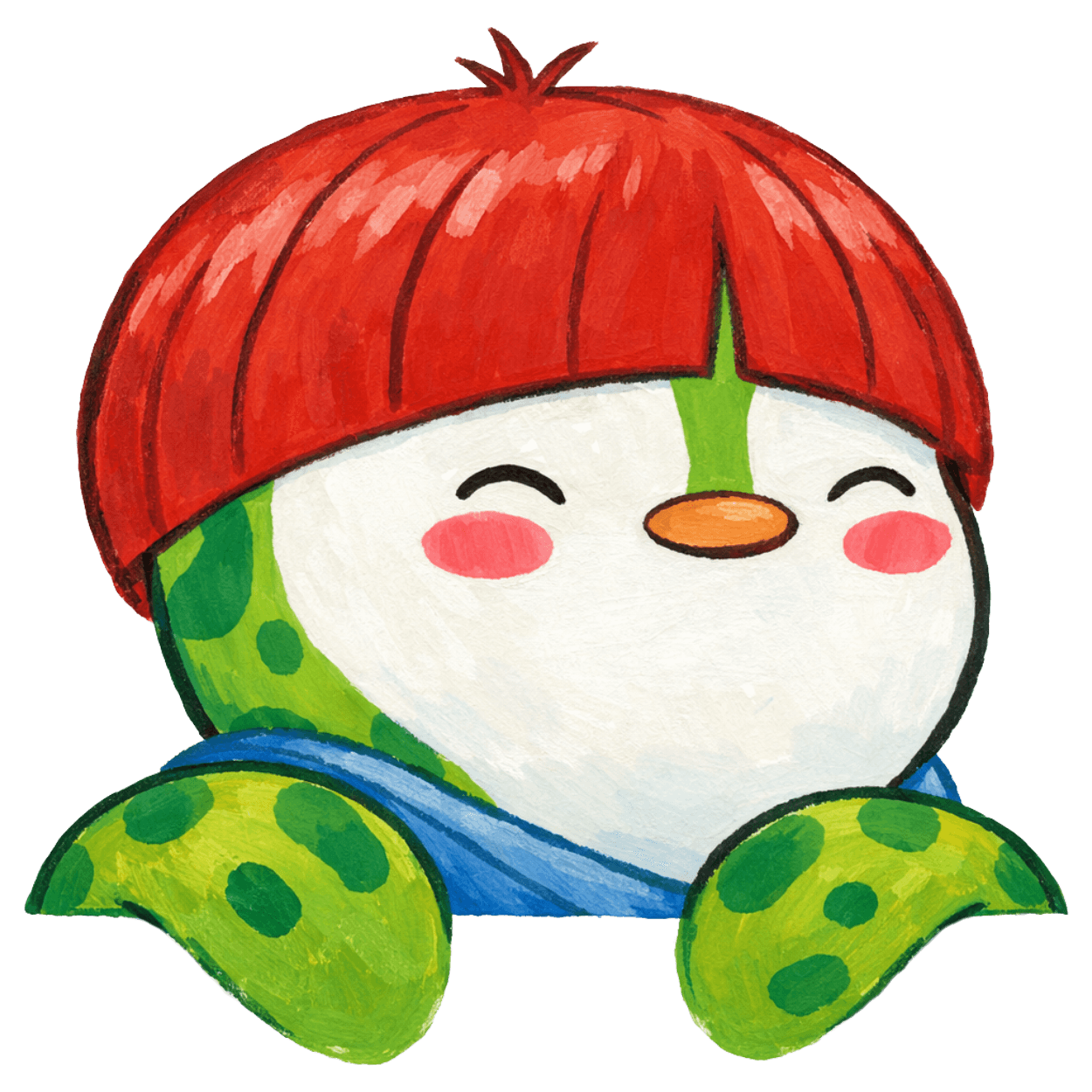 Pengu mascot sitting above the career chat